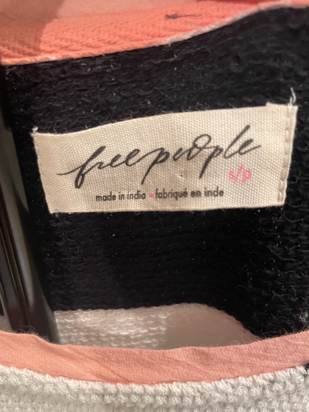 Free People Dark Navy and White Striped Textured Tank with Pink Trim S - Picture 3 of 4